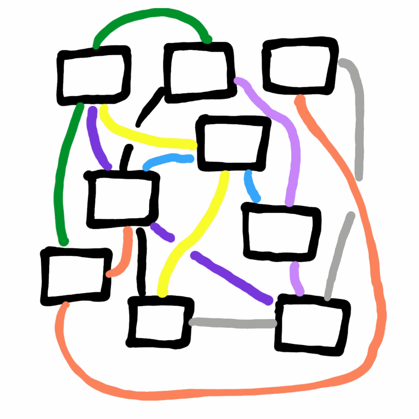Board of the second level, made of coloured shapes