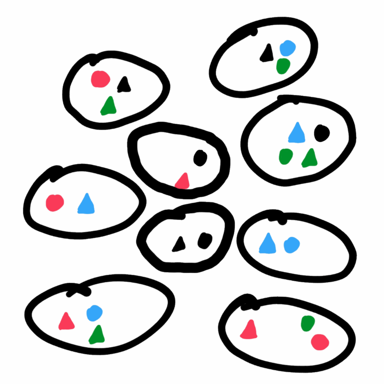 Board of the tenth level, made of coloured shapes