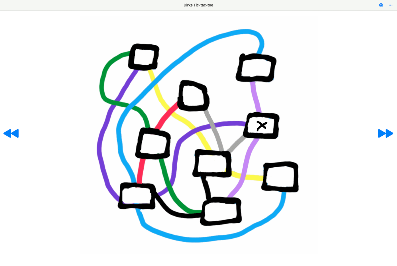 App window on the Mac with navigation areas at the side edges